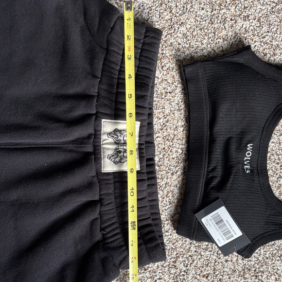 She + Sky Black Athletic Shorts with Matching ribbed sports bra - Picture 4 of 7